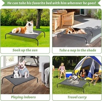 Lit de couchage pour animaux de compagnie pliable, portable, imperméable, respirant, léger, en maille, surélevé, pour l'intérieur et l'extérieur