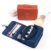 Sac de toilette pliable de voyage de différentes couleurs, sac de lavage de toilette portable suspendu pour voyage