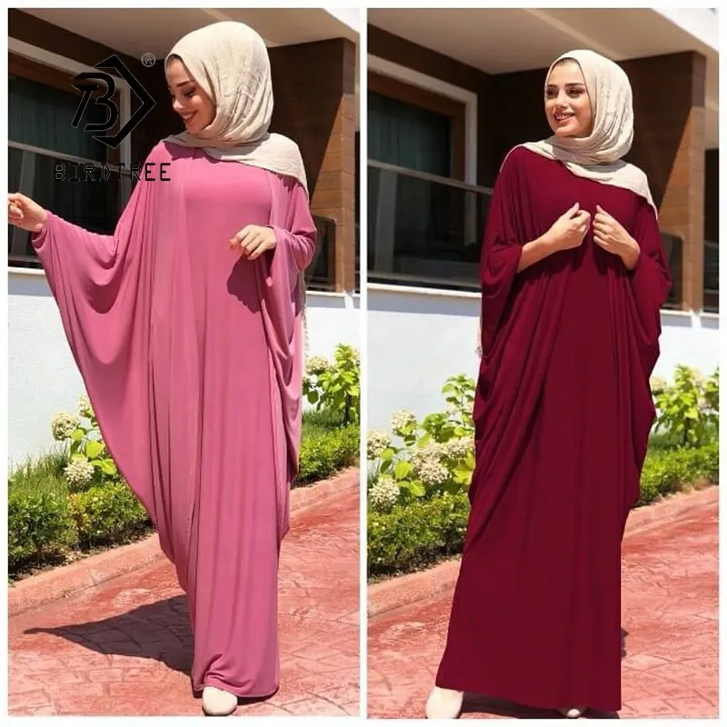 Großhandel New Trendy Modest Eid Ramadan Langarm Hot Sale Damen tragen muslimische Maxi kleid Abaya Fancy Dubai Kaftan T12701X