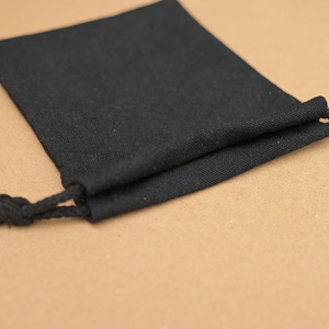 Custom Eco Black Cotton Linen <strong>Canvas</strong> <strong>Drawstring</strong> <strong>Bag</strong> White Printed Logo Handbag for Hat Cap Shoe Packaging Dust <strong>Pouch</strong> Storage - Product Image 3