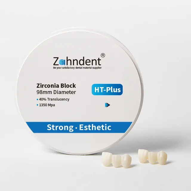 HT Shaded AG System fornece materiais de laboratório dentário para próteses de blocos de zircônia