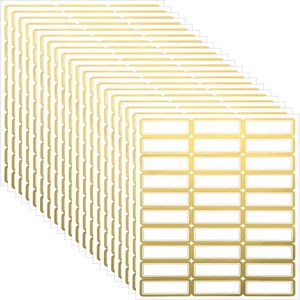 Blank Shipping <b>Labels</b> Rectangular Matte White Gold Border Writable Self-Adhesive Paper Stickers for <b>Packaging</b> - Product Image 1