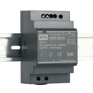 Nvvv HDR-60-12 ac से dc 60W स्ps दीन रेल 12v 5a औद्योगिक बिजली काले रंग स्विचिंग बिजली की आपूर्ति