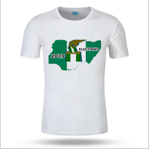 Commercio all'ingrosso della fabbrica per le elezioni t-shirt a buon mercato semplici camicie bianche Gsm cotone bianco campagna Kenya 120 grammi elezioni t-shirt - Product Image 2