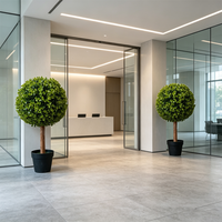Arbre topiaire artificiel à boule unique en pot, plante de verdure en faux buis pour l'aménagement paysager extérieur et intérieur, jardin, villa, hall d'hôtel