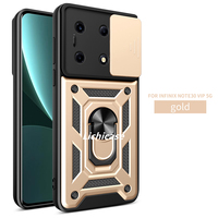 Coque de téléphone antichoc de protection d'objectif de Lichicase pour Infinix NOTE 30 VIP 5G couverture de fenêtre coulissante avec béquille