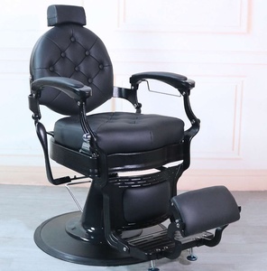Wholesale Custom Black and Gold Luxury Barber Chair with Ergonomic Reclining Back Salon Equipment for Hair Styling - Product Image 4