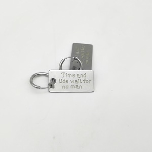 Fashion <b>Clip</b>-on Earrings Zinc Alloy Rectangular Tag With Etched English Letters DIY Jewelry Accessory - Product Image 4