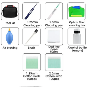 Kit de nettoyage de fibres avec stylo de nettoyage de fibres optiques et nettoyant pour fibres optiques pour connecteur Kit de nettoyage 10 en 1 - Product Image 2