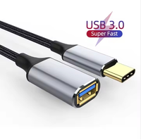 Câble adaptateur OEM tressé 3.1 Type C OTG 5Gbps USB 3.0 femelle haute vitesse Câble de données USB C pour ordinateur IOS U Disk Longueur 1m