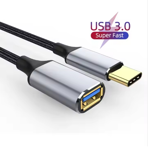 OEM Braided 3.1 Type C OTG Adapter Cable 5Gbps High-Speed USB 3.0 Female USB C Data Cable for IOS Computer U Disk 1m Length