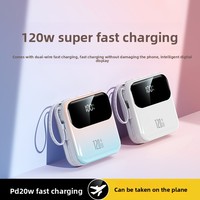 Nouvelle batterie externe haute capacité 20 000 mAh en plastique, charge super rapide, mini portable, chargeur 120W, article cadeau, vente en gros