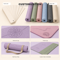 Tapis de yoga en caoutchouc naturel PU noir ovale grand format, antidérapant, absorbant la transpiration, imprimé animal, personnalisable avec logo, vente en gros, fabriqué en Chine
