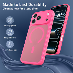Custodia Morbida Rosa Rossa per <span class=keywords><strong>iPhone</strong></span> 18 17 16 15 14 13 Pro Max con Ricarica Wireless Magnetica, Antiurto e Protezione Lente - Product Image 3