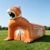 Tunnel gonflable de qualité commerciale en forme de mascotte de cougar, arche de passage pour événements sportifs
