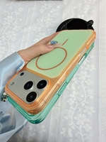 Coque de téléphone antichoc de luxe colorée avec cadre de protection et chargement sans fil pour iPhone 17 18 Air Pro Max 16 15 14 13, avec couvercle magnétique
