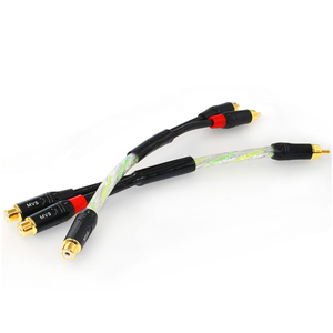 Lõi bạc mạ âm thanh video chuyển đổi 1 nam 2 nữ Cáp tín hiệu 3.5mm kết nối cho xe hơi âm thanh sửa đổi đóng gói cuộn dây - Product Image 2