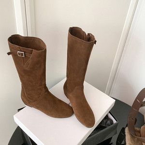 Nuovi Arrivi 2026: Stivali Invernali da Donna in Pelle Scamosciata Comodi e Classici con Fibbia sulla Parte Superiore del Gambaletto - Product Image 2