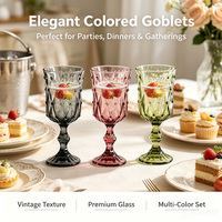 Verres à vin vintage 7oz (210ml) – Gobelets en verre à pied pour mariages, fêtes, anniversaires et autres occasions