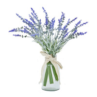 Buket pernikahan, bunga palsu Lavender buatan dengan hiasan tengah meja DIY