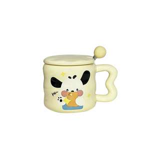 Practical <b>Ceramic</b> Mug Set with Lid and Spoon Cartoon Design Style for Business Gifts Best Friends and Girls' Birthdays - Product Image 5