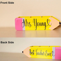 Boîte cadeau en bois personnalisée pour la reconnaissance des enseignants, cadeau personnalisé pour enseignant, porte-crayons en bois, décoration de bureau, organisateur