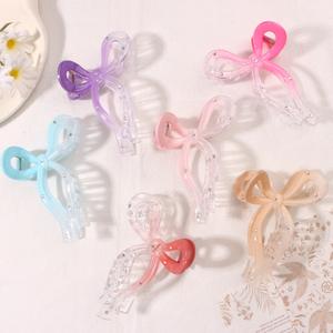 Pinza de Pelo Francesa de Plástico con Lazo Degradado, Pinza de Pelo Grande de 11CM para Cabello Fino, Pinza de Tiburón, Venta al por Mayor - Product Image 1