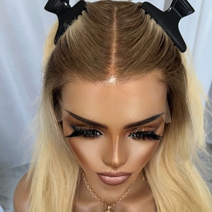 วิกผมแท้แบบพรีเมียม Remy 13x4 HD Lace Front  แบบผูกปมเดี่ยว  พร้อมสวมใส่  ปมฟอกสี  โคนผมสีเข้ม  จำหน่ายโดยผู้ขายวิกผม - Product Image 2