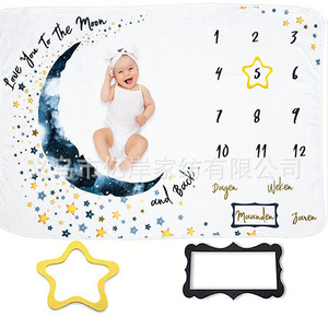 Custom Printing Fleece <b>Blanket</b> Baby Monthly Photography <b>Blanket</b> Baby <b>Milestone</b> <b>Blanket</b> - Product Image 3