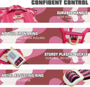 مقود طوق طوق كلب كبير منقوش ملون قابل للتعديل ومريح من النيوبرين النايلون - Product Image 2