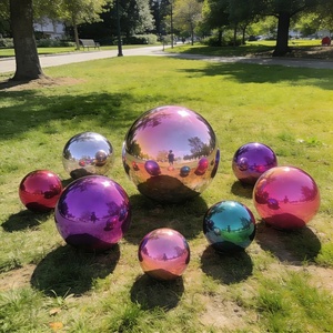 Ornements sphériques en miroir arc-en-ciel, globe de visualisation, boule creuse en acier inoxydable pour la décoration de jardin - Product Image 3