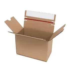 Recyclable Self-Seal Side-Loading Corrugated Boxes Consumer Electronics Shipping Packaging Moving Mailer Box With Adhesive