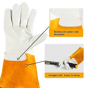 Swelder 14inch cao khéo léo ngọc trai tự nhiên Top Grain da dê da tia lửa kháng Arc Tig găng tay Hàn - Product Image 4