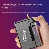 Boîte à cigarettes automatique créative détachable et portable anti-pression avec briquet intégré – Vente en gros
