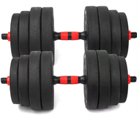 4 en 1 Home Fitness Gym Weight Set Réglable 15kg 20kg 30kg 40kg Ciment Haltères et haltères pour l'exercice de l'haltérophilie