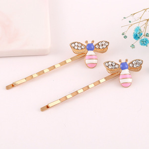 Pinzas para el cabello con diseño de mariposa y abeja de 12 cm, decoradas con diamantes de imitación, estilo casual para mujer - Product Image 4
