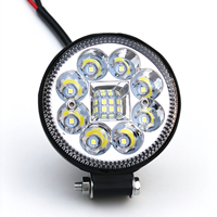 Feu de recul rond à LED blanc pour remorque avec support inférieur pour boîtier de câblage arrière de semi-remorque