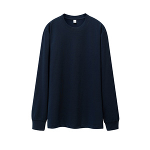 High Quality Knitted Solid 230GSM Loose Fit O-Neck Long Sleeve <b>T</b> <b>Shirt</b> Sorona <b>Cool</b> Feeling Casual <b>T</b>-<b>shirt</b> Custom Logo Tshrit - Product Image 3