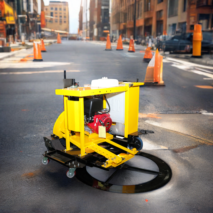 Manhole Rising Machine LONGSHUN Small Hand Push Manhole Cover Cutter Machine for Road Pavement ...