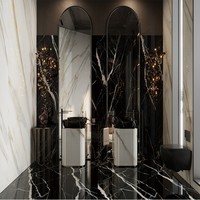 Pierre frittée 1200*2780mm 9mm Diamant scintillant en cristal Convient pour le revêtement mural des appartements résidentiels et la décoration d'espaces
