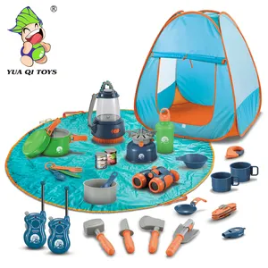 Tenda da gioco per bambini 29 pezzi, tenda Pop-Up con Set di attrezzi da campeggio per bambini, Set di strumenti da campeggio per giocattoli da esterno per bambini