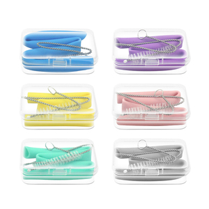 Nuevo producto libre <span class=keywords><strong>de</strong></span> BPA portátil suave colorido <span class=keywords><strong>de</strong></span> silicona plegable Boba con la <span class=keywords><strong>paja</strong></span> <span class=keywords><strong>de</strong></span> caso - Product Image 6