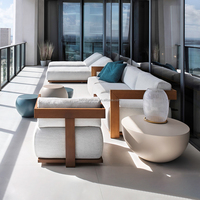 Canapé d'extérieur haut de gamme pour villa, ensemble de meubles de jardin en métal résistant aux intempéries, canapé en alliage d'aluminium pour hôtels et complexes hôteliers
