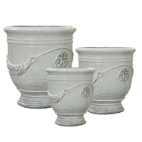 Kit de pot de fleurs en céramique, pot en terre cuite émaillé pour jardin d'intérieur, pot en argile pour plantes et pots pour usage domestique