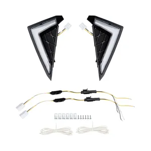 YongJin Autobeleuchtungssystem Frontkühlergrill-Akzentleuchten mit Blinklicht und DRL für Yamaha Wolverine X2 X4 2018-2024