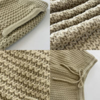 Pantalon droit en maille gaufrée texturée personnalisée pour homme, coupe décontractée ample, avec bord-côte et logo brodé, chaud et décontracté