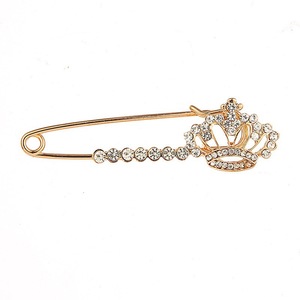 Broche con Forma de Corona y Pedrería, Chapado en Oro, Diseño Personalizado, Joyería de Moda para Mujer, Accesorio de Regalo - Product Image 4