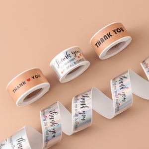 Étiquettes autocollantes autocollantes en rouleau mat imperméable et personnalisé étiquette boîte d'expédition emballage sceau de sécurité autocollant de remerciement - Product Image 5