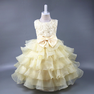 Versión Coreana de vestidos de noche para niños 2023 moda diseñador Floral niñas vestidos de fiesta arco encaje lujo vestido de baile vestido de princesa - Product Image 2