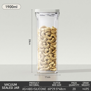 <span class=keywords><strong>Barattoli</strong></span> in Plastica PET Trasparente Multiuso, Senza BPA, per Conservazione <span class=keywords><strong>Sottovuoto</strong></span> di Alimenti e Cereali in Cucina - Product Image 6